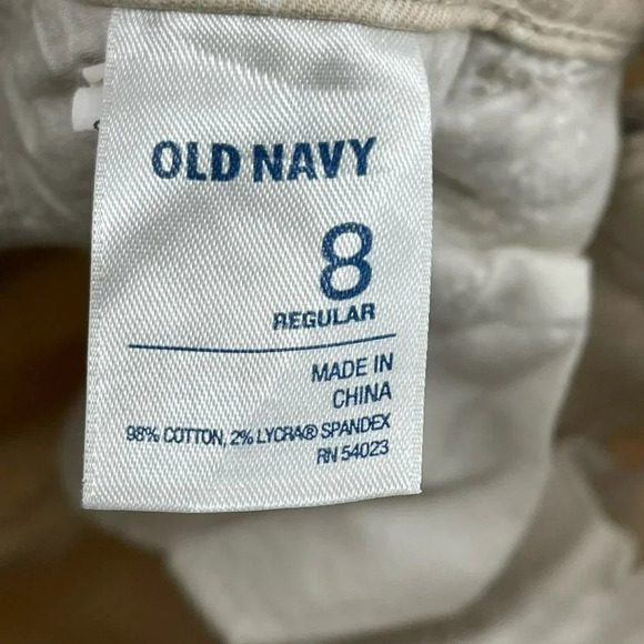 Old Navy Rockstar Jeans Women's Sz 8 Khaki Beige White Polka Dot Skinny Stretch - Picture 9 of 10